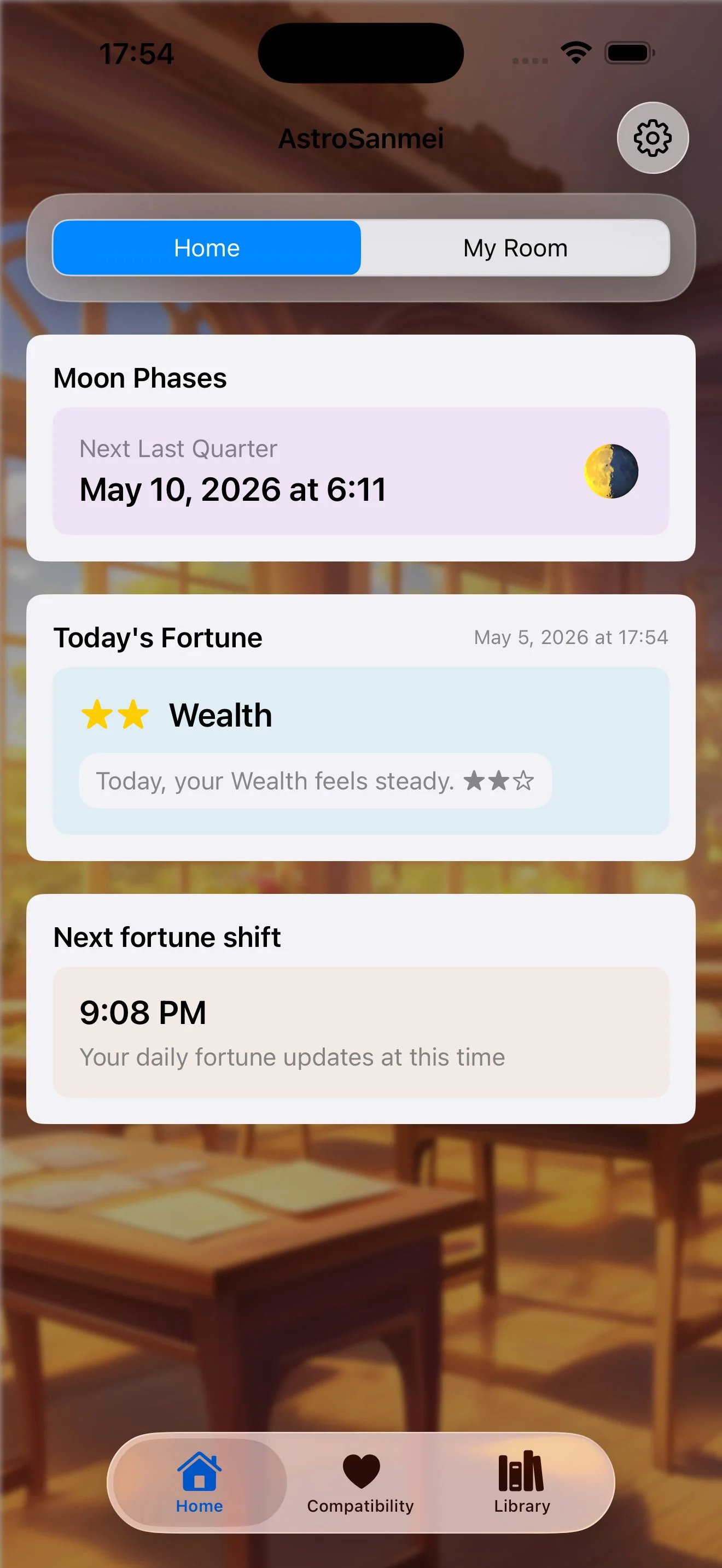 AstroSanmei home screen